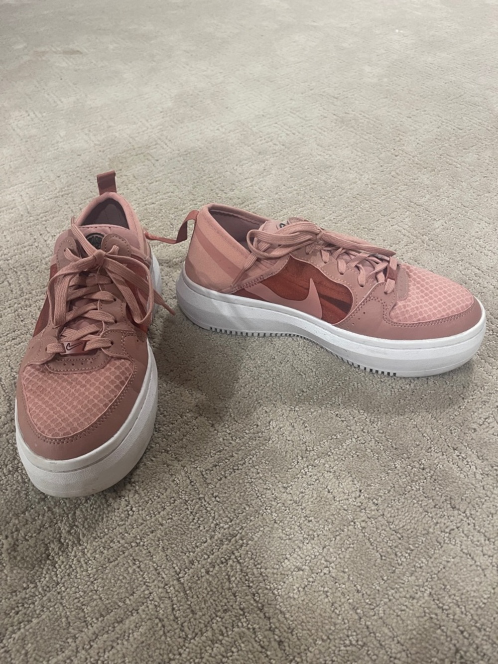 Nike Women's Rose Pink Platform Sneakers